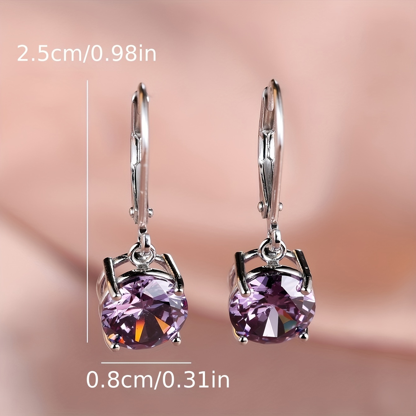 Sterling Silver CZ Dangle Earrings, Fashionable & Versatile Jewelry Gift